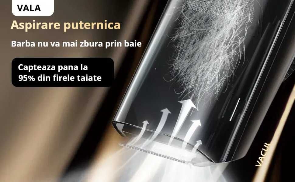 Aparat tuns barba si par cu vacuum umed si uscat, VALA® VS500BK