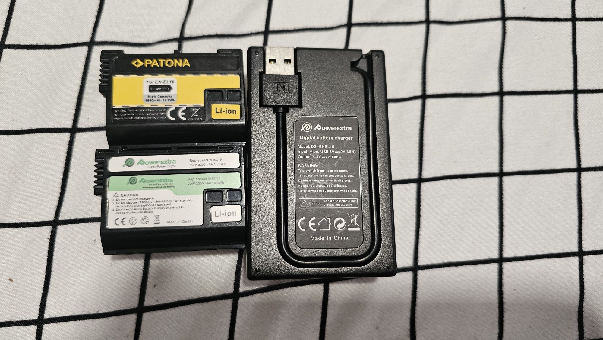 Incarcator + doua baterii EN-EL15 aftermarket pt Nikon D7500