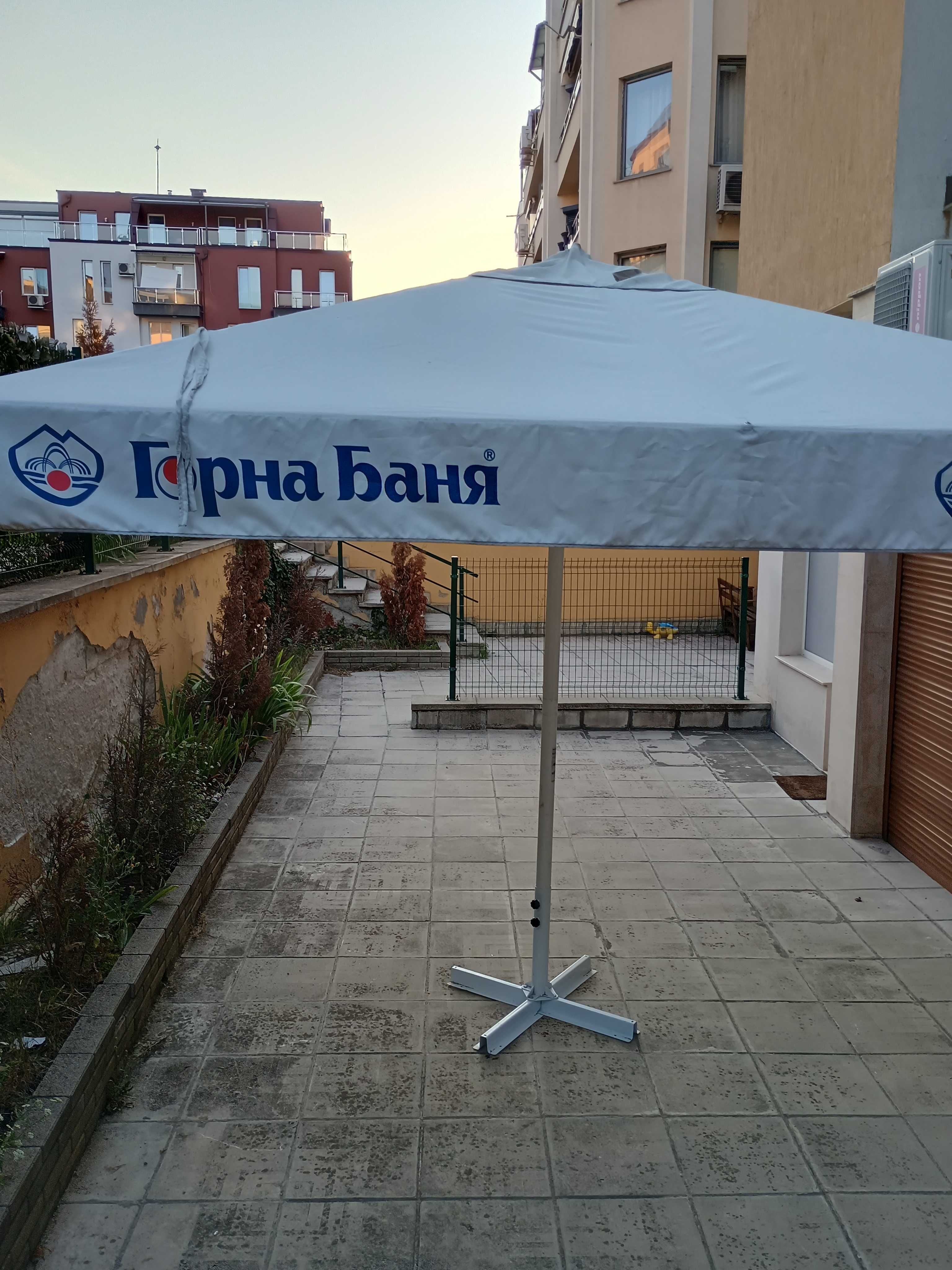 2бр Голям Градински Чадър 3.5/3.5м на Мин. Вода