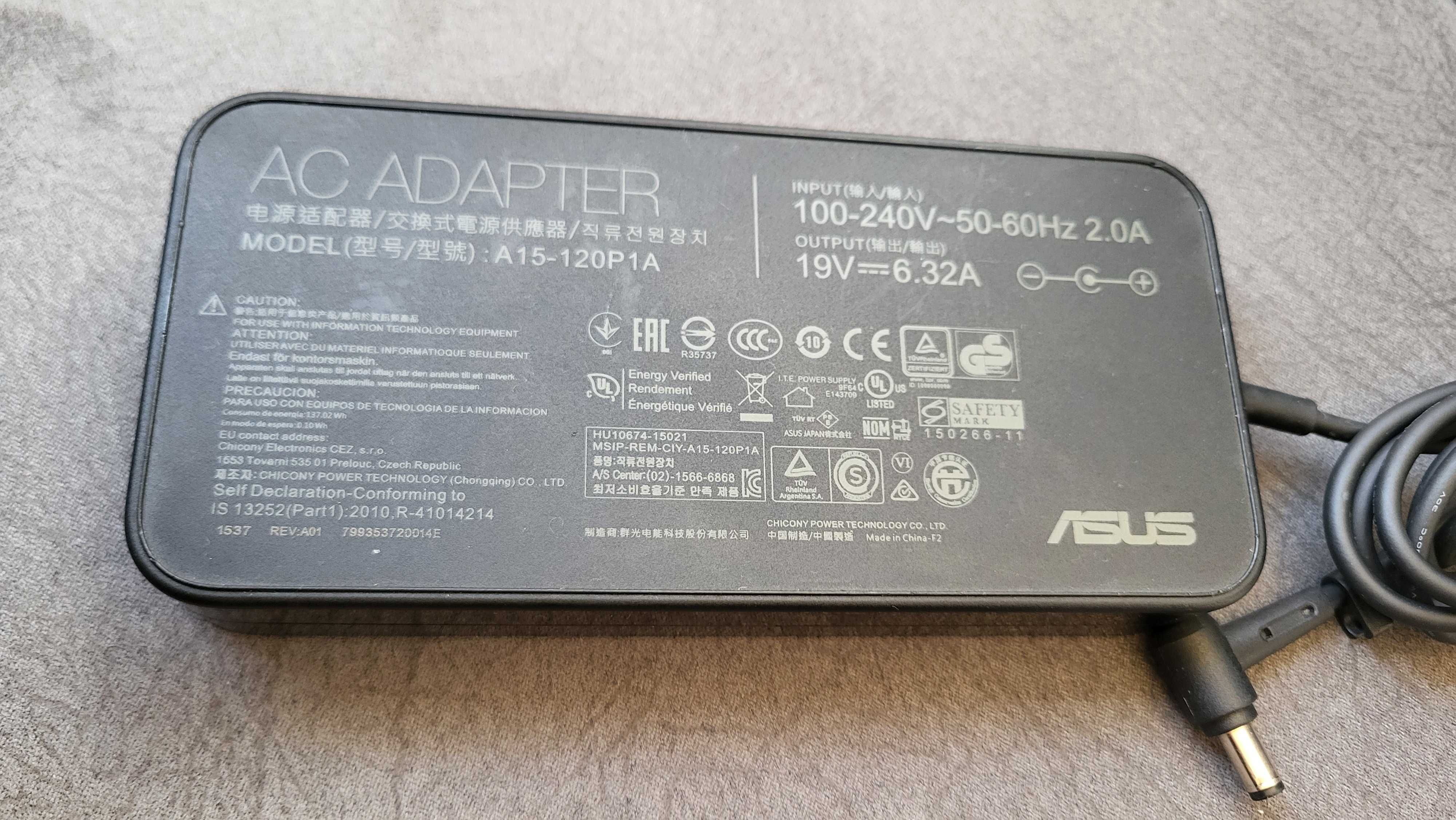 ASUS 120W Incarcator Adaptor 19V-6.32A model A15-1120P1A fuctional