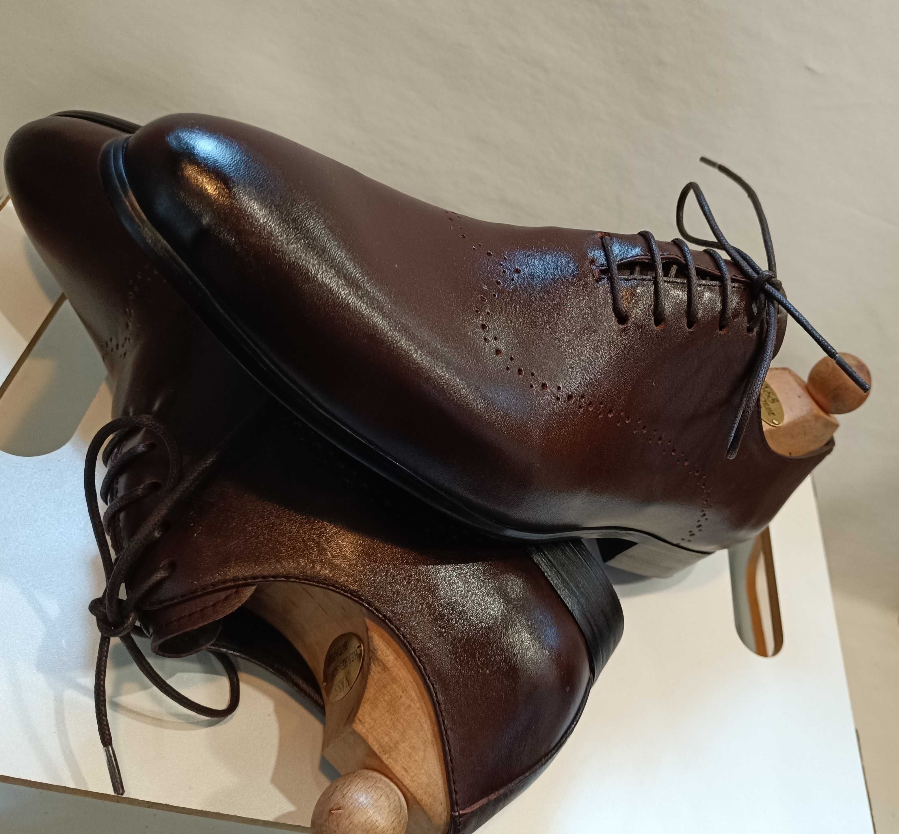 Pantofi wholecut 43 44 de lux Battisto Lasconi NOI piele naturala moal