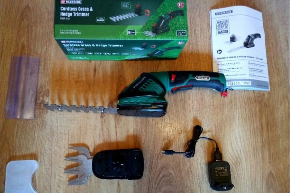 Foarfeca electrica Parkside pentru iarba și gard viu,acumulator 4v,Nou