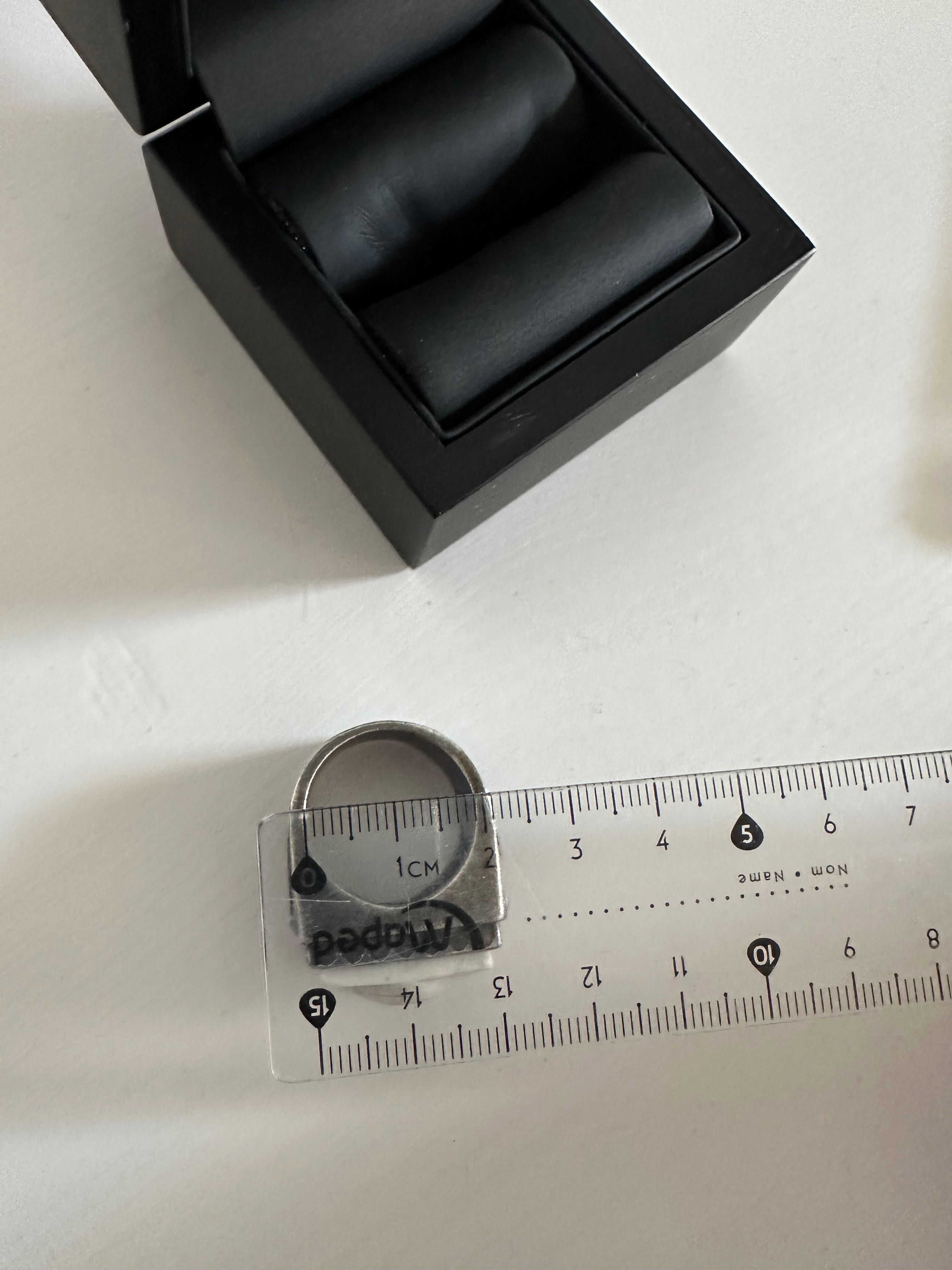 Macabre Gadgets сребърен пръстен с мрамор 20.6 мм - Oracle ring