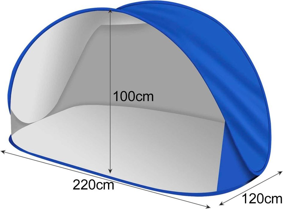 Cort de plaja autoextensibil UV 30+ cu husa inclusa 220x120x100 cm