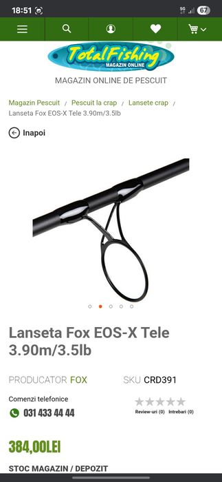 Lanseta Fox eos tele 3.90m