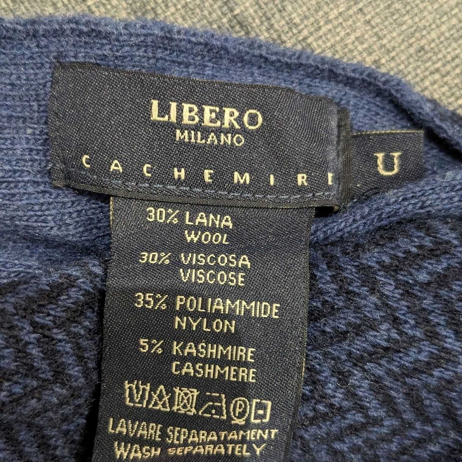 Esarfa fular dublu barbatesc Libero Milano casmir lana 160x25cm