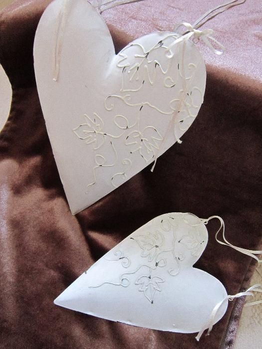 cadou inedit inima metalica vintage alba shabby chic Germania