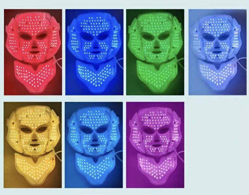 LED Маска за Лице и Шия – 7 Цвята Светлина за Цялостна Грижа за Кожата