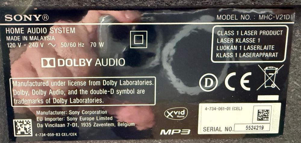 Sistem audio Sony model MHC - V21D