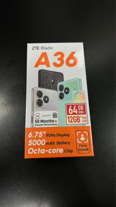 Срочно запечатанный телефон ZTE blade a36 65gb