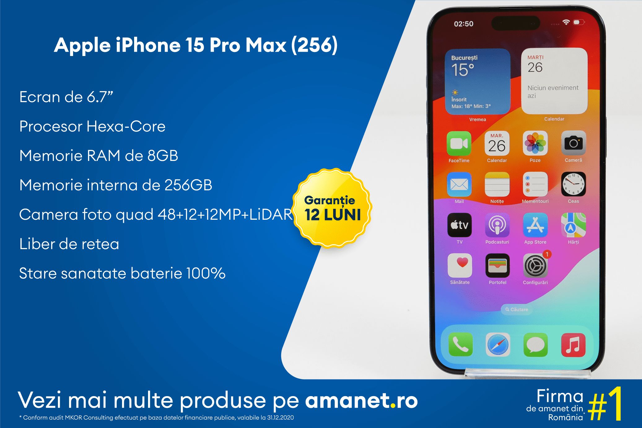 Apple iPhone 15 Pro Max (256) - BSG Amanet & Exchange