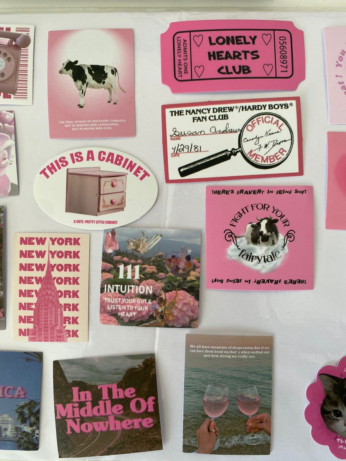 Стикеры стикерпак наклейки розовый