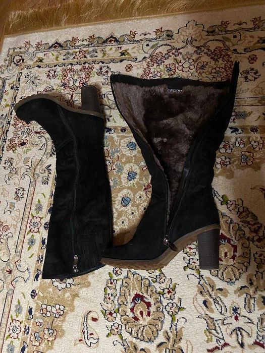 Сапоги замшевые с цигейковым мехом