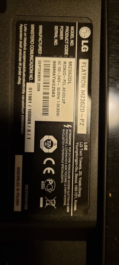 Телевизор/монитор LG FLATRON M2362DL  23инча.