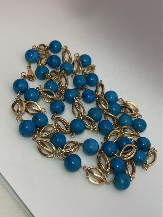 Colier aur 18kt.cu Turquoise