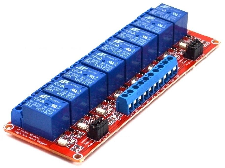 Modul cu 8 relee 5V, 12V si 24V optocuplor TTL, releu Arduino auto arm