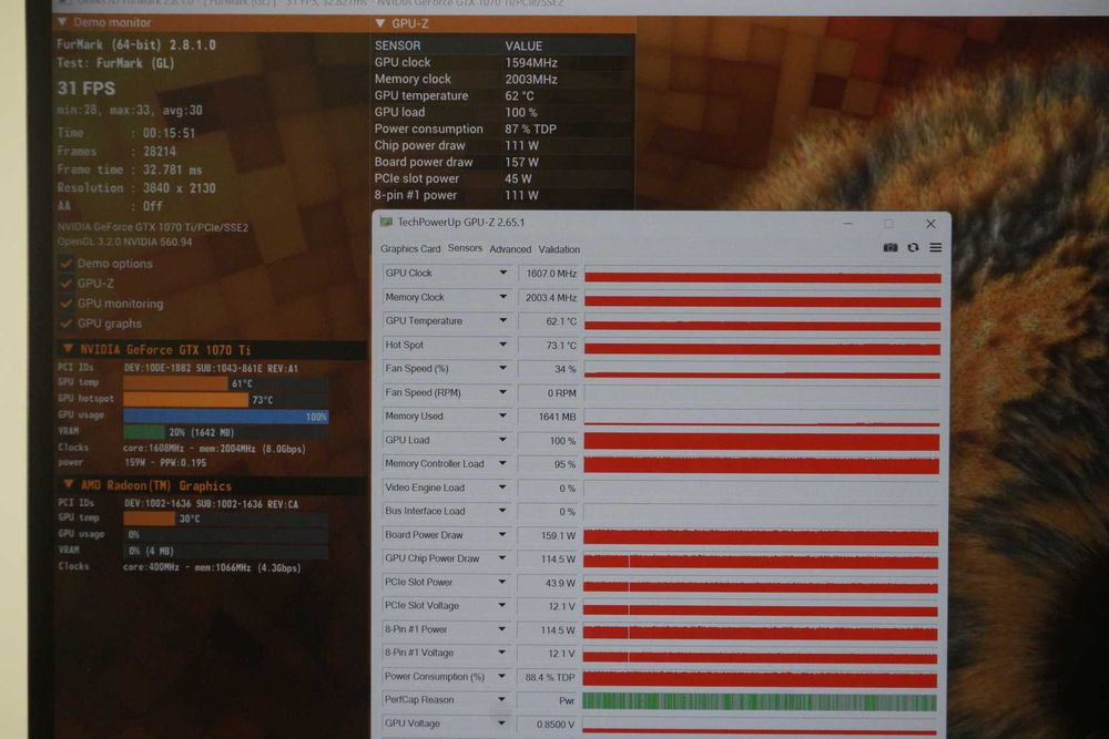 Видеокарта GPU Nvidia GTX 1070 Ti ROG Strix с безшумни перки (sonon)