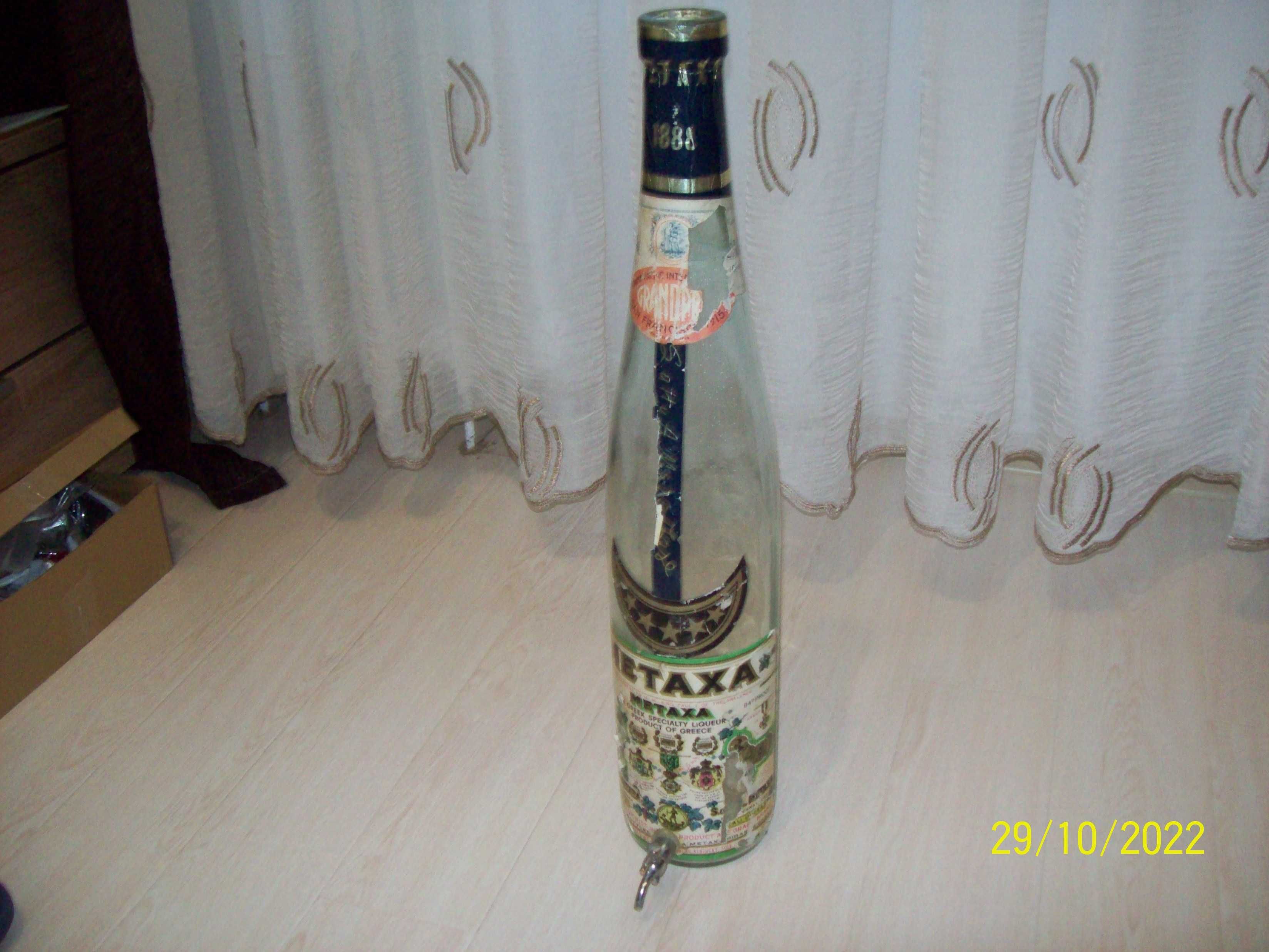 Vintage sticla foarte rara veche cu robinet coniac Metaxa 1 Gallon