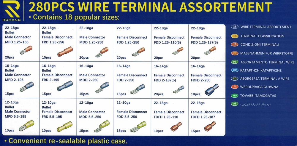Асортимент кабелни обувки в кутия/280бр. к-т/
