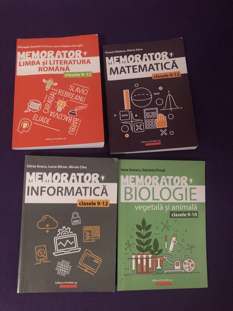 Memorator Mate, Romana, Informatica, Biologie