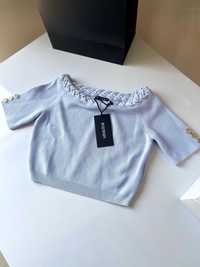 Tricou Balmain Paris Three Button Sky Blue