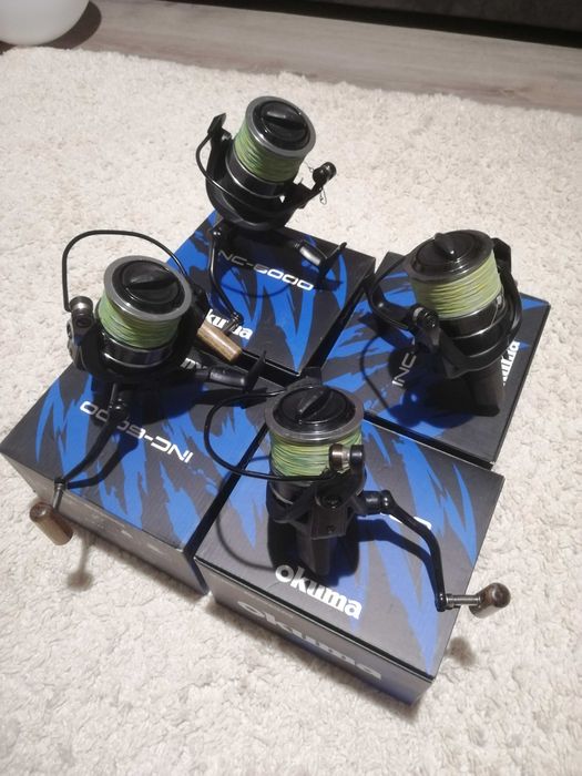 4 Mulinete impecabile Okuma Inception 6000 echipate cu fir de 0.28