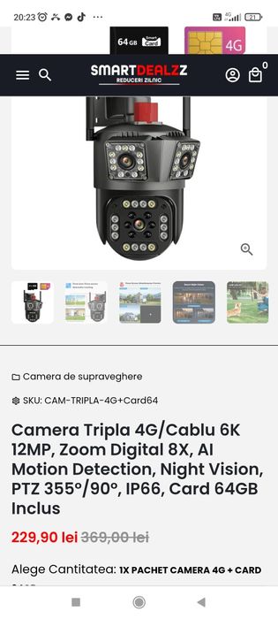 Vand camera tripla V380pro