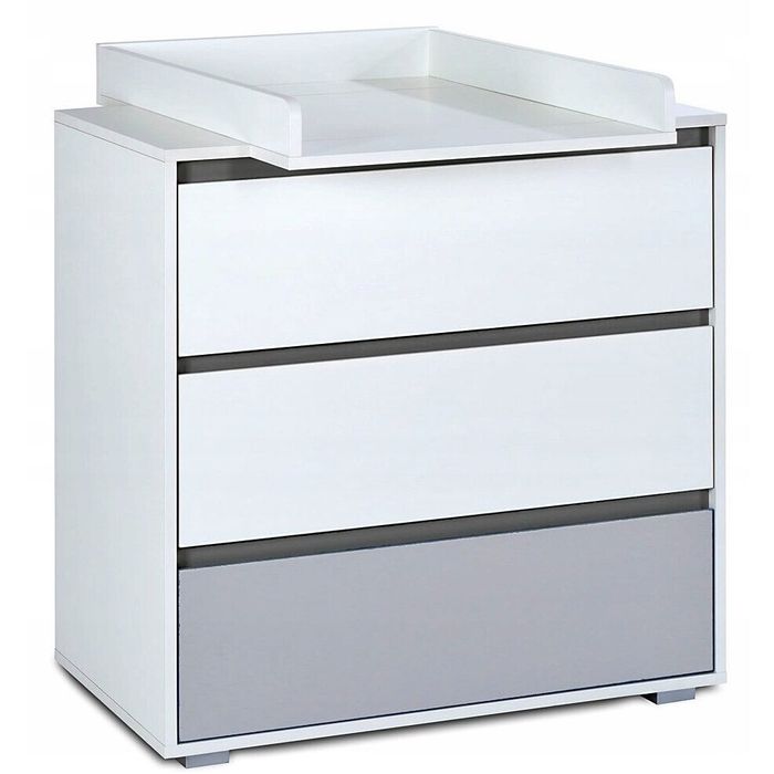 Comoda bebe Dalia , 81x80x45 cm, alb-gri