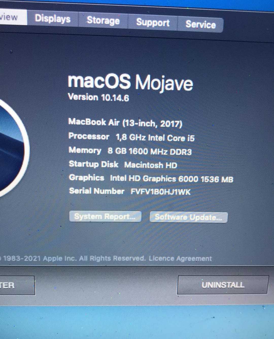 macbook air -macos Mojave