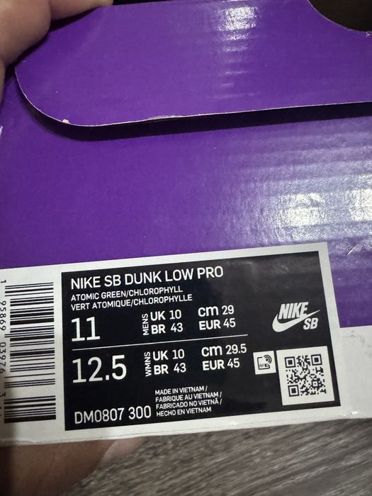 Nike Dunk Low Green Apple Eur45