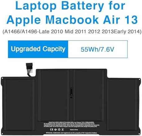 Нова A1405 Батерия лаптоп MacBook Air 13" A1466 A1369 2010–2017, 55Wh