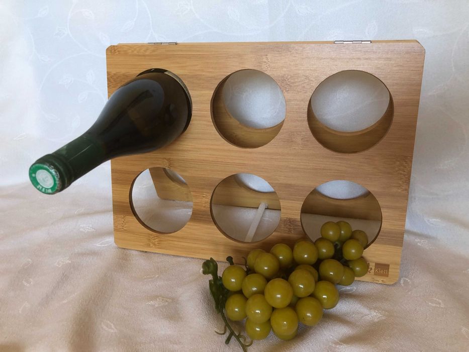 Сгъваема бамбукова стойка за вино/ подарък изкуствен декоративен грозд