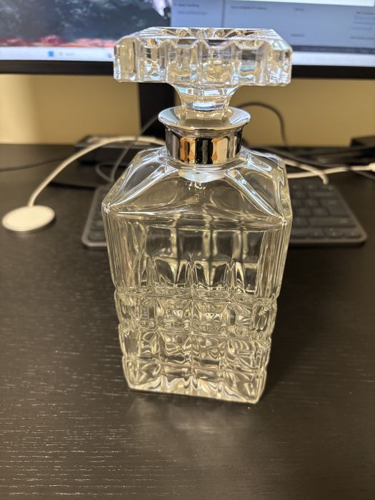 Sticle recipiente vase cristal pentru whisky, vin, Gat Argint 925