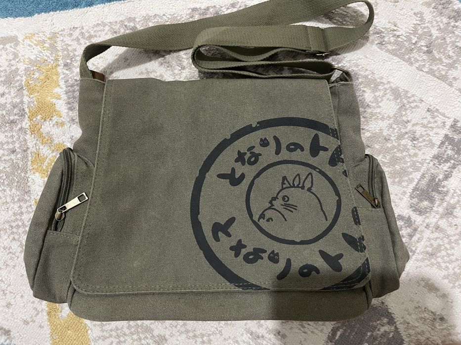 Сумка, аниме шопер, темно зеленого цвета