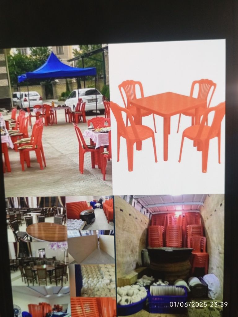 Arenda stol stul  qozon posuda zontik