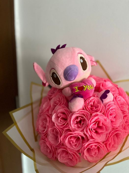 Buchet de trandafiri din sapun cu sclipici