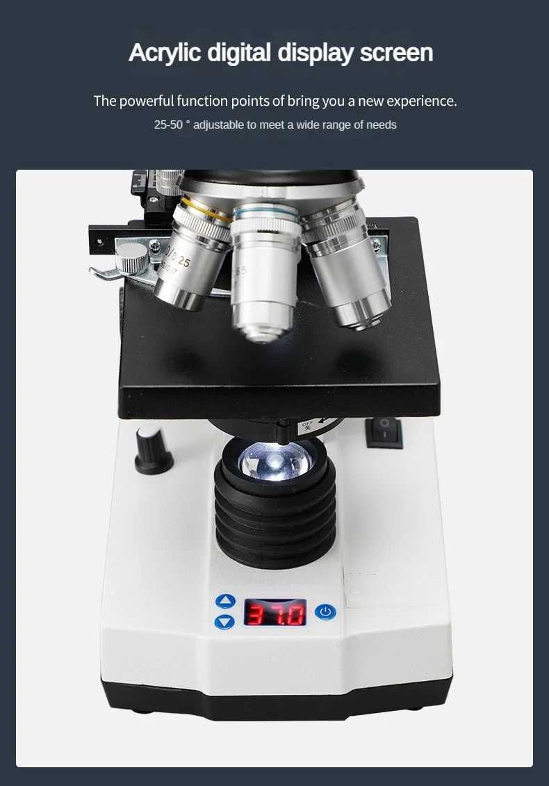 Цифровой Биологический микроскоп + Экран 9 дюймов/контроль температуры