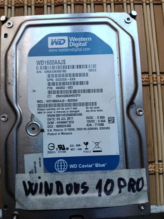 Hard disc de 160gb cu Windows 10 pro instalat
