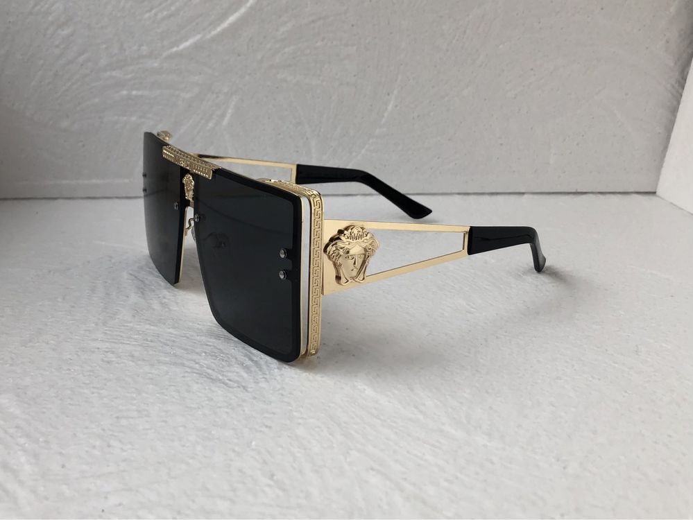 Versace Мъжки слънчеви очила маска черни кафяви VE 17383