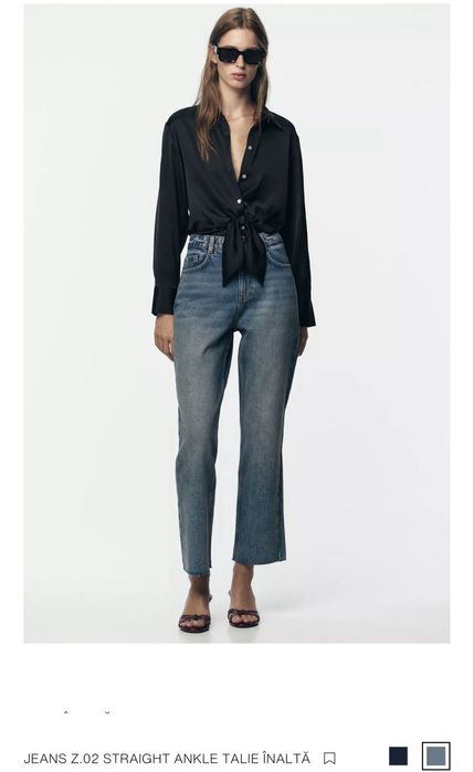 Jeans Zara Straight drepti talie inalta
