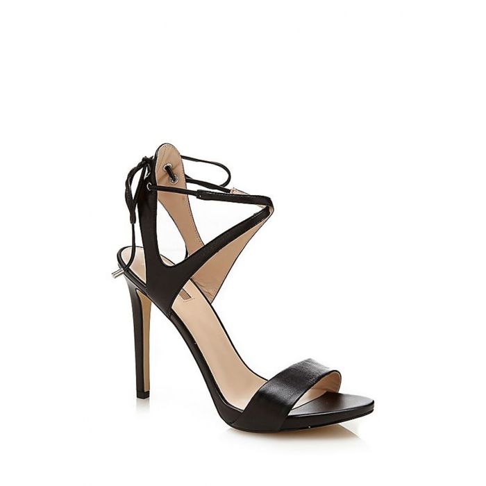Sandale negre cu snur Guess din piele