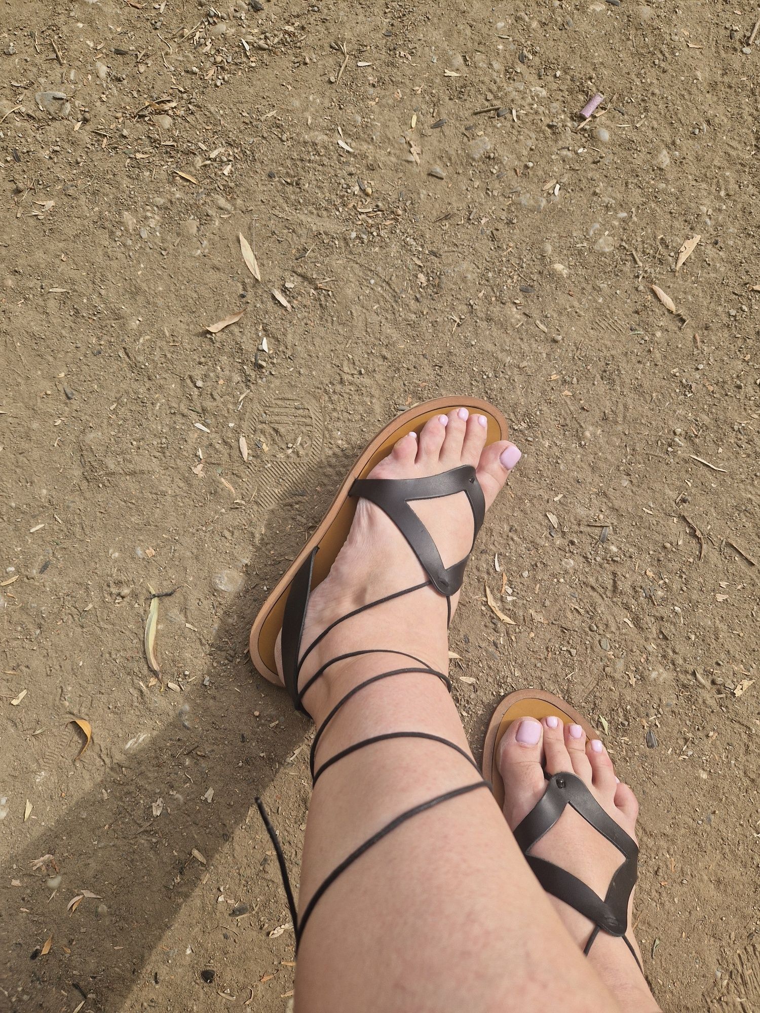 Sandale piele naturala, stil gladiator, marimea 40