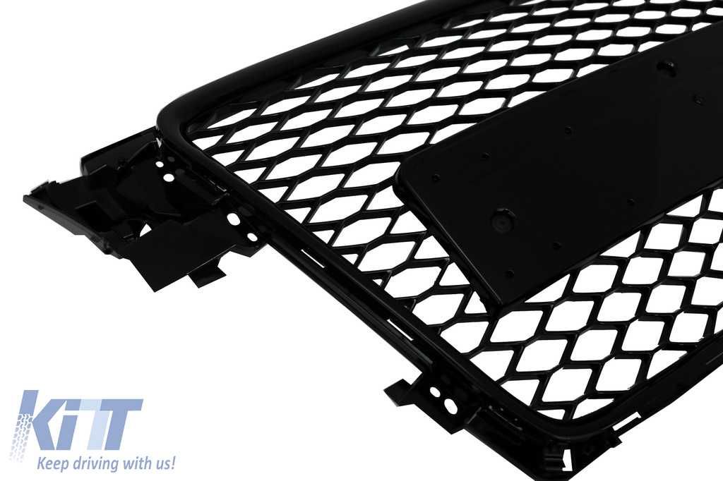 Grila Centrala  Audi A4 B8 (2007-2012) RS Design Negru Lucios