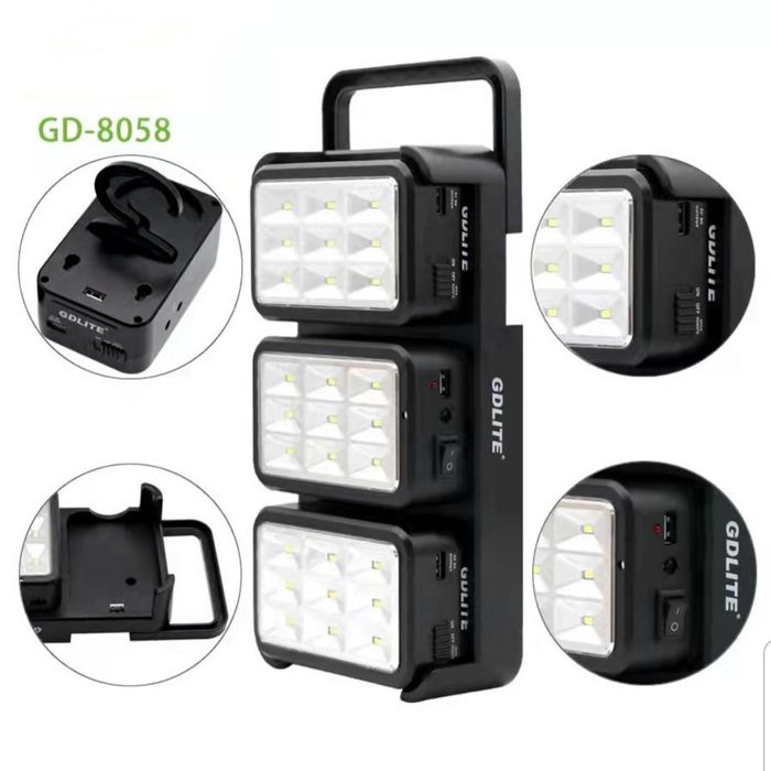 Kit solar portabil GD 8058 cu lanterna