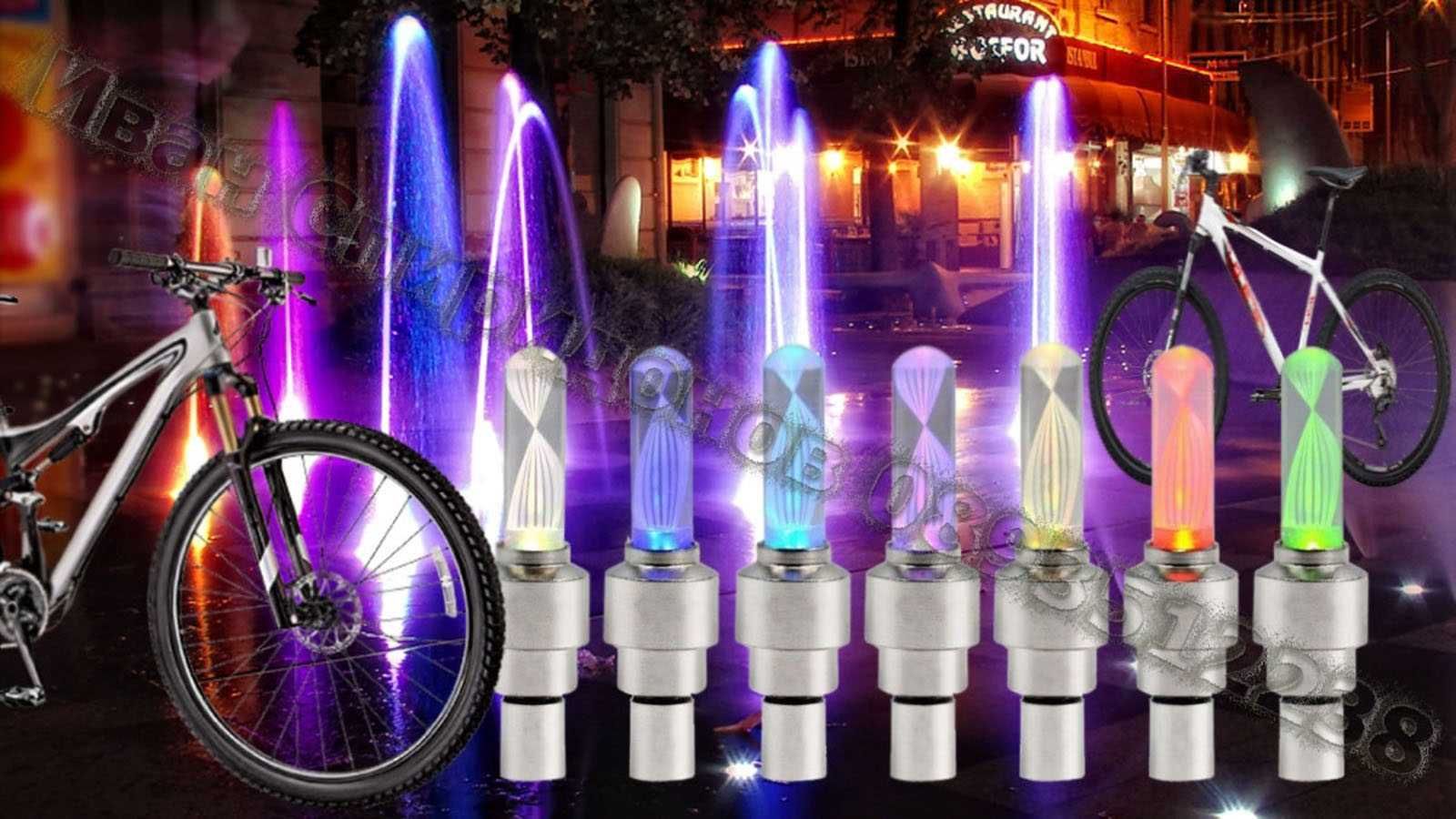 Светеща LED капачка за вентил на гума + ПОДАРЪК батерии