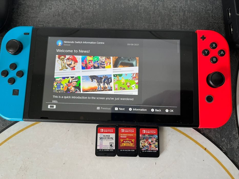 Nintendo Switch fullbox + 3 jocuri