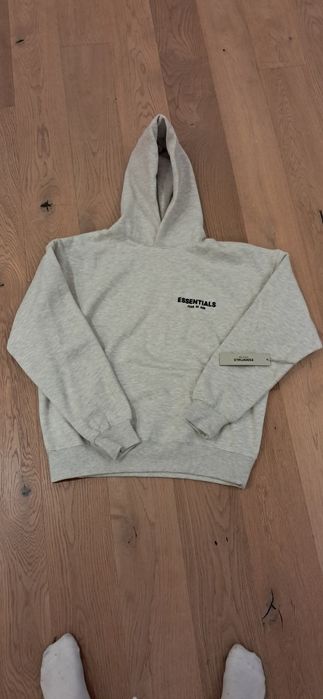 Бяло-сиво худи Essentials/ Essentials fear of god hoodie