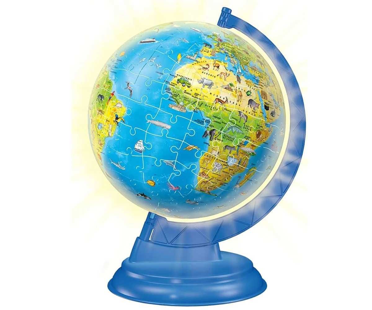Светещ 3D Пъзел Ravensburger 180 ел. Детски глобус