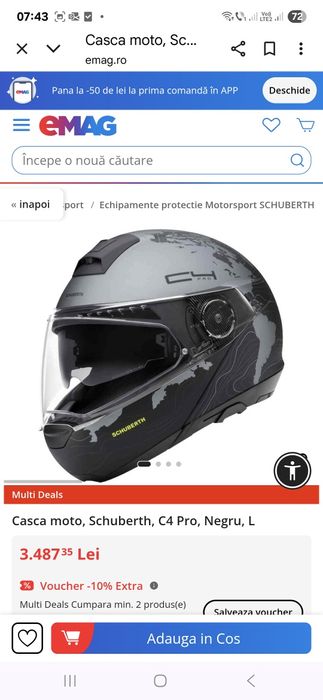 Casca moto M-L noua Schuberth C4 Pro + SC1 Advanced sistem comunicatie