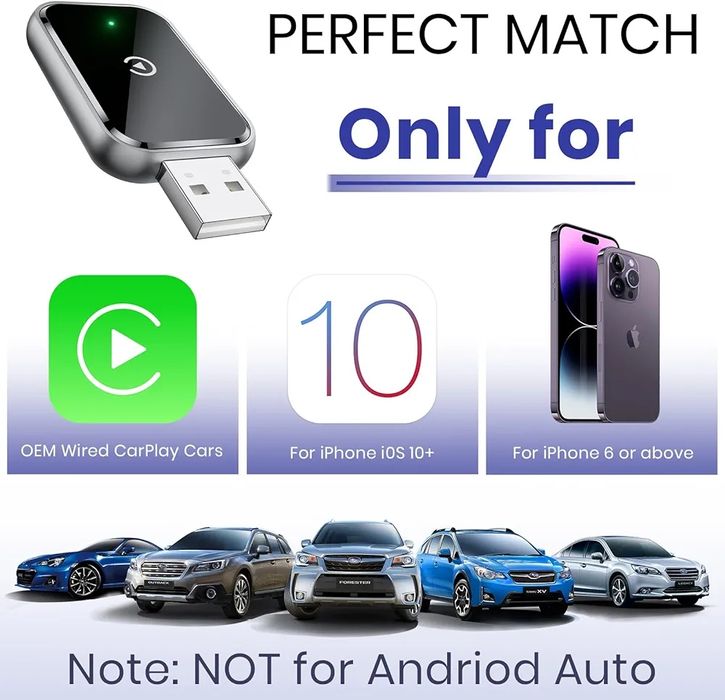 Wireless carplay - model nou, compact compatibil cu 99% din masini